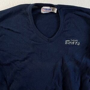 Chicago Bears NFL Pro Line Sweater Men's Medium Navy Blue Cliff Engle Vintage